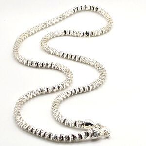 Milor Italy 925 Sterling Silver Sparkly Diamond Cut 24" Chain Necklace 38g